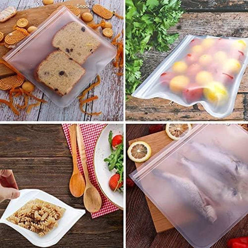 Reusable Freezer Bags 10-Pack | Large PEVA Food Storage Bags with Secure Ziplock Seal | Bpa-Free, Leakproof for Meal Prep, Snacks & Organisation (4 Sizes) image number 5