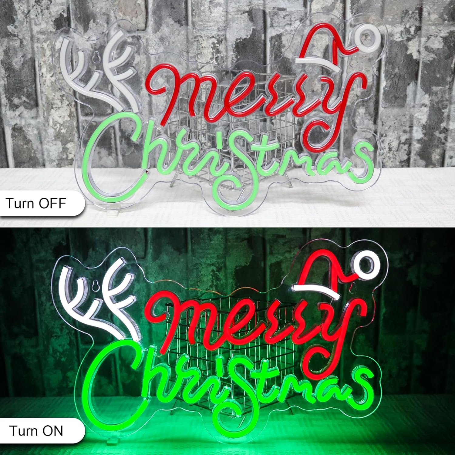 OYCGZV Merry Christmas Neon Sign for Wall Decor - Santa Neon Light for Bedroom Dimmable USB Led Sign for Christmas New Year Party Home Living Room Restaurant Bar Club Store Business