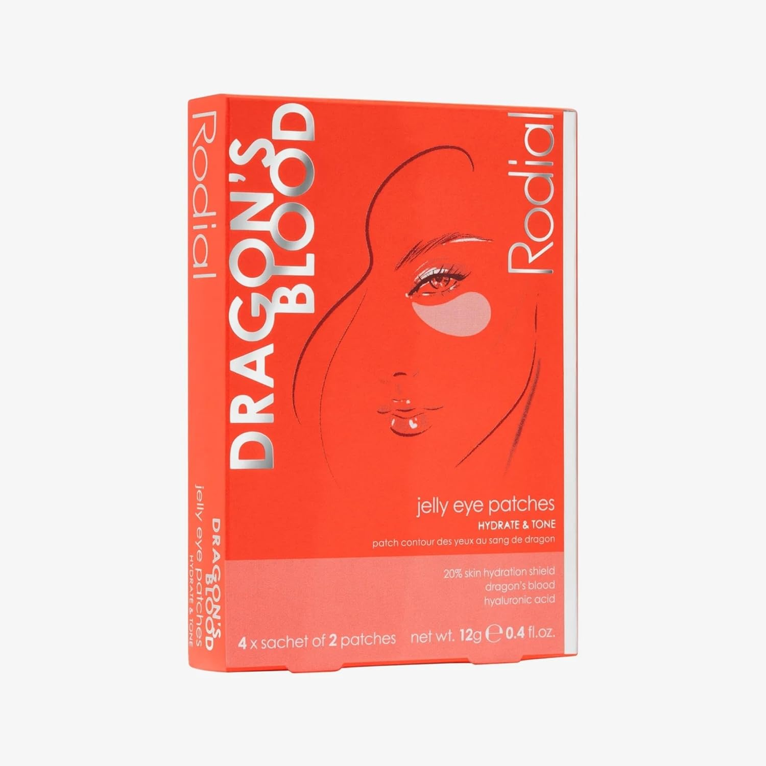 Rodial Dragon'S Blood Jelly Eye Patches (1 Sachet), Elasticity and Firmness, Hyaluronic Acid and Dragon'S Blood for Plumping and Deep Hydration, Makeup Prep image number 2