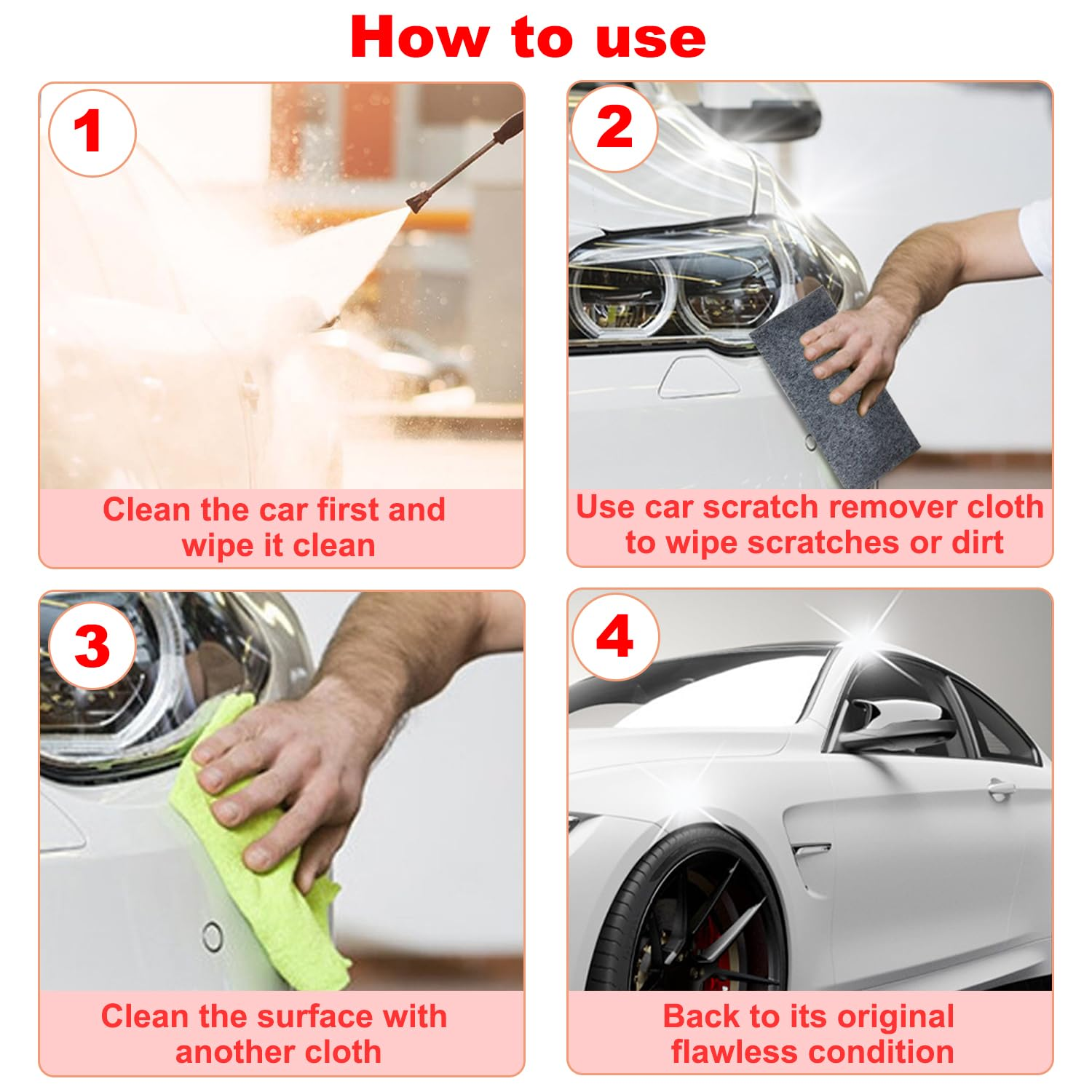 Nano Sparkle Cloth, 6 Pcs Magic Cloth for Car Paint Scratch Repair, Multi-Purpose Surface Slight Scratch Removal and Polishing