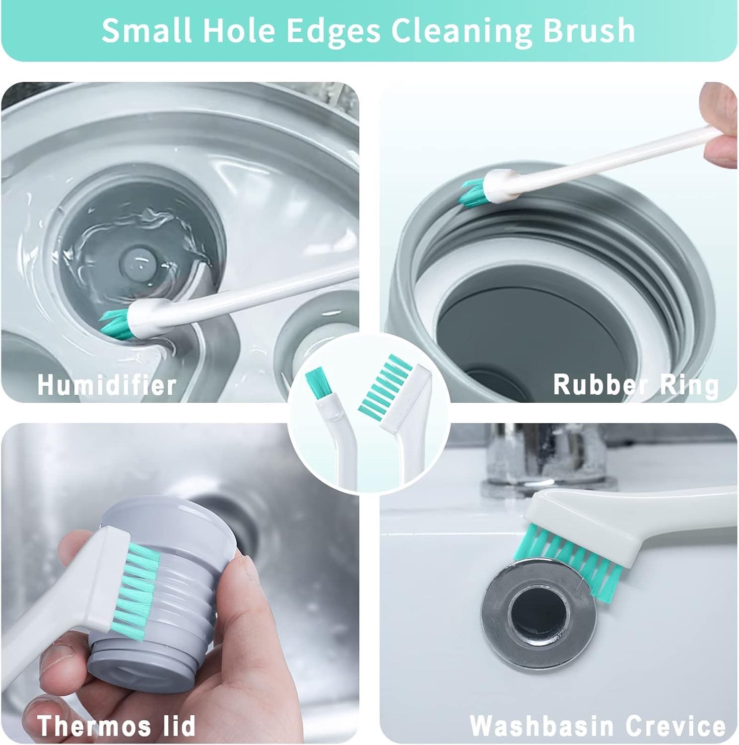 Small Cleaning Brush Tight Spaces, 8Pcs Crevice Cleaning Brushes Tool for Household Use, Tiny Cleaning Brush Mini Parts Humidifier Toaster image number 5