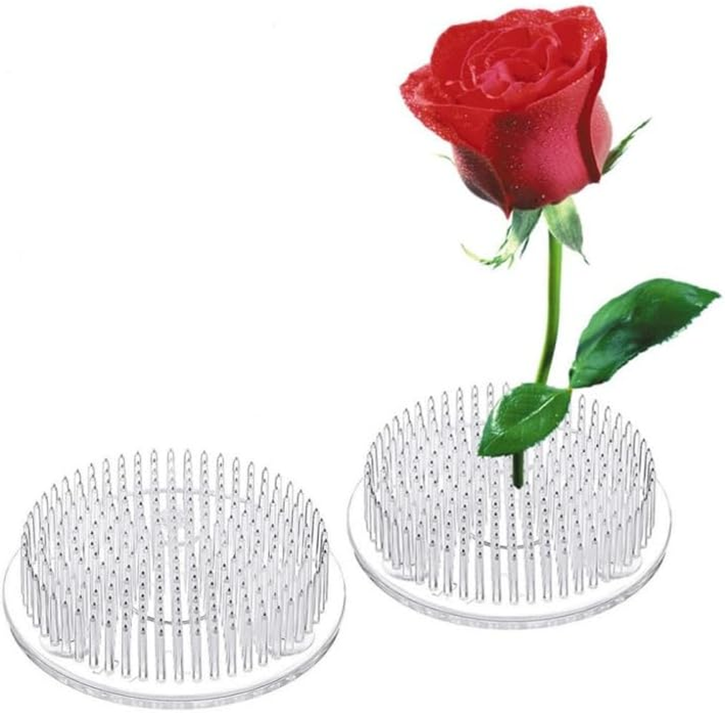 2PCS Clear Plastic Flower Frogs - 2.76" (70Mm) Pin Frog Holders for Flower Arrangements,Round Floral Arrangement,Plastic Flower Frog Pin Holder with 3 Suction Cups on Bottom image number 1