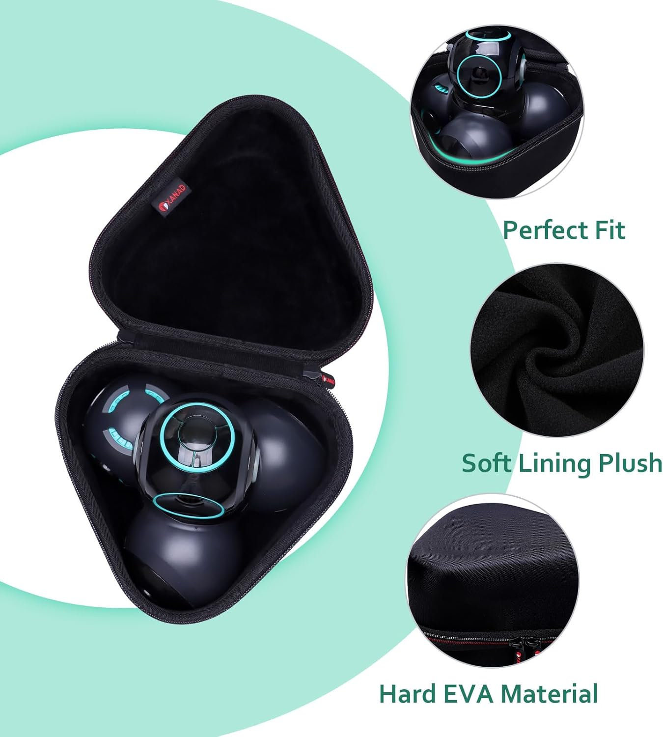 XANAD Hard Carrying Case for Wonder Workshop Dash Robot or Cue Coding Robot - Travel Storage Protective Bag Black image number 2