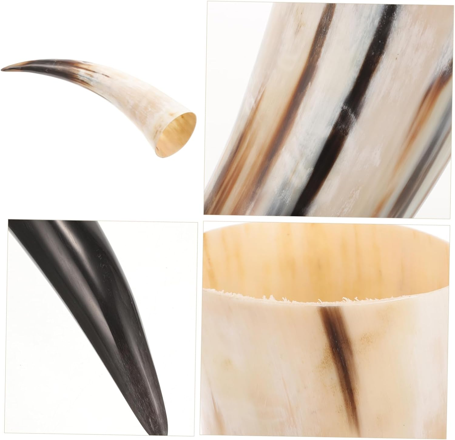 Amosfun Cow Horn Vase Wall Sconce 40-48Cm Natural Authentic Bull Horn Vintage Farmhouse Decor Sustainable Rustic Home Decoration image number 2