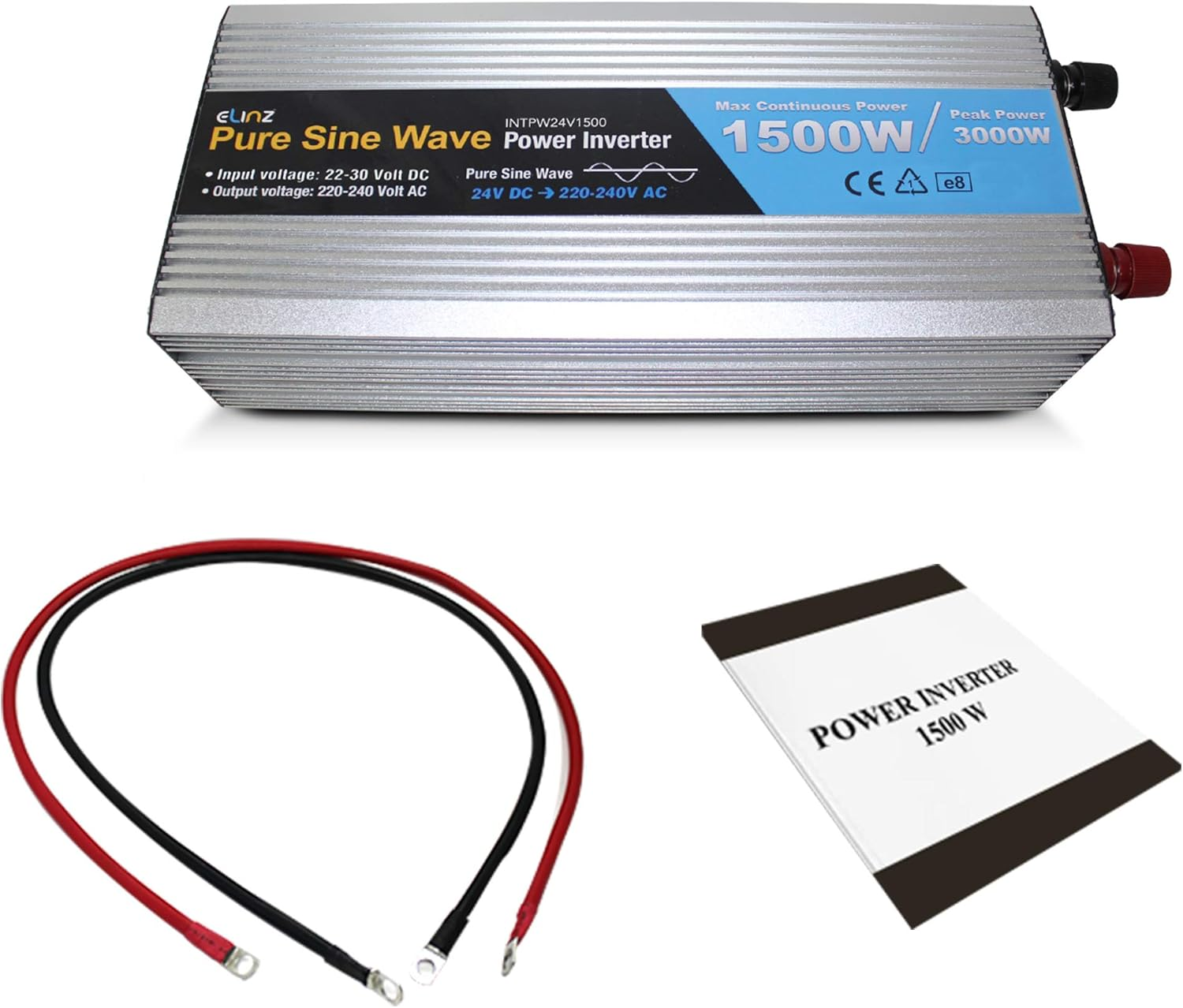 Elinz Pure Sine Wave Power Inverter 1500W/3000W 24V - 240V AUS Plug Truck Car Caravan 24V 18 Months image number 1