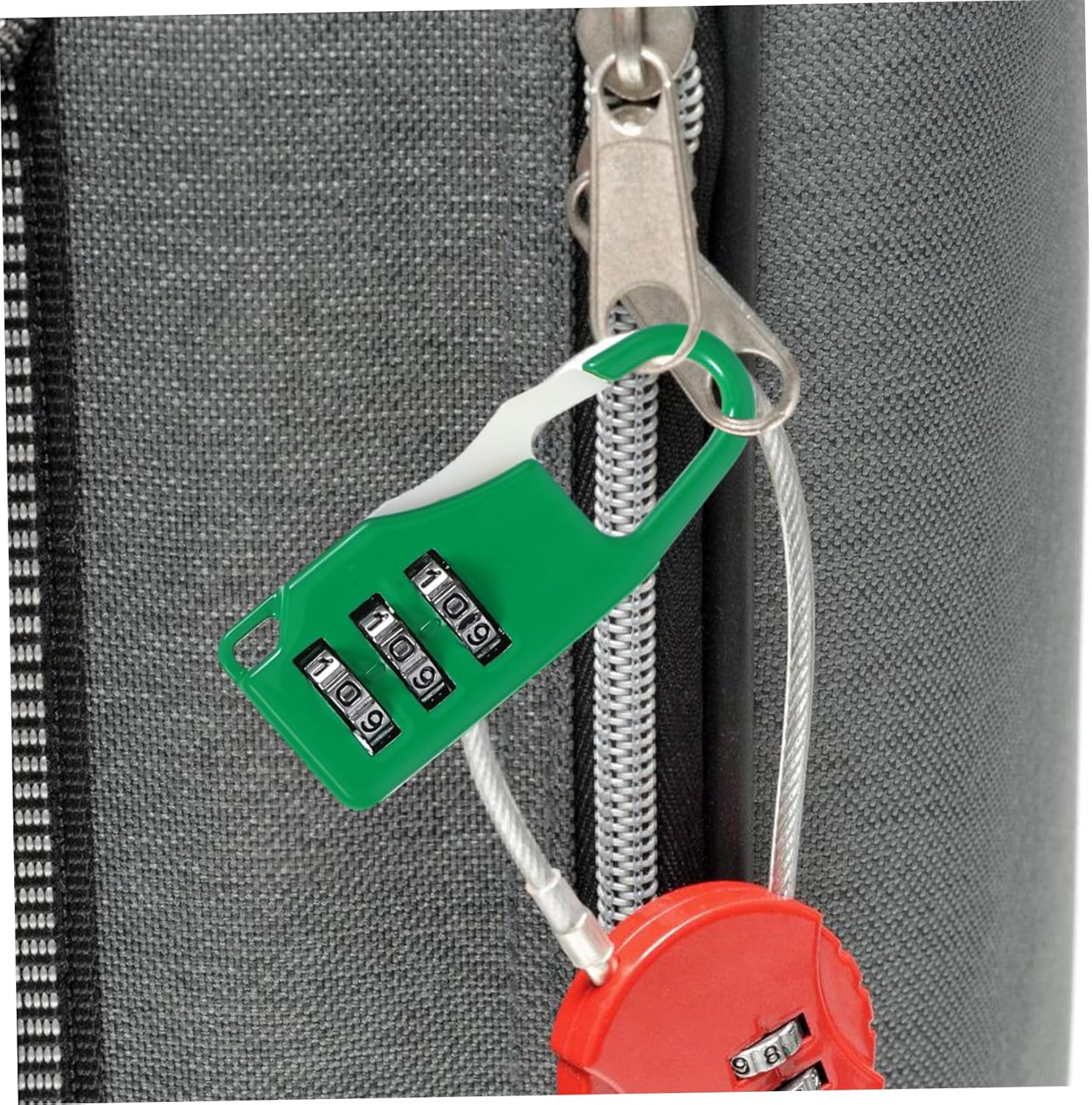 FIXOSHEE 6Pcs Luggage Padlocks with 3-Digit Combination Code, Zinc Alloy Travel Locker Locks for Suitcases, Backpacks, Gym Lockers &ndash; Black, Silver, Red, Blue, Green Secure Set image number 2