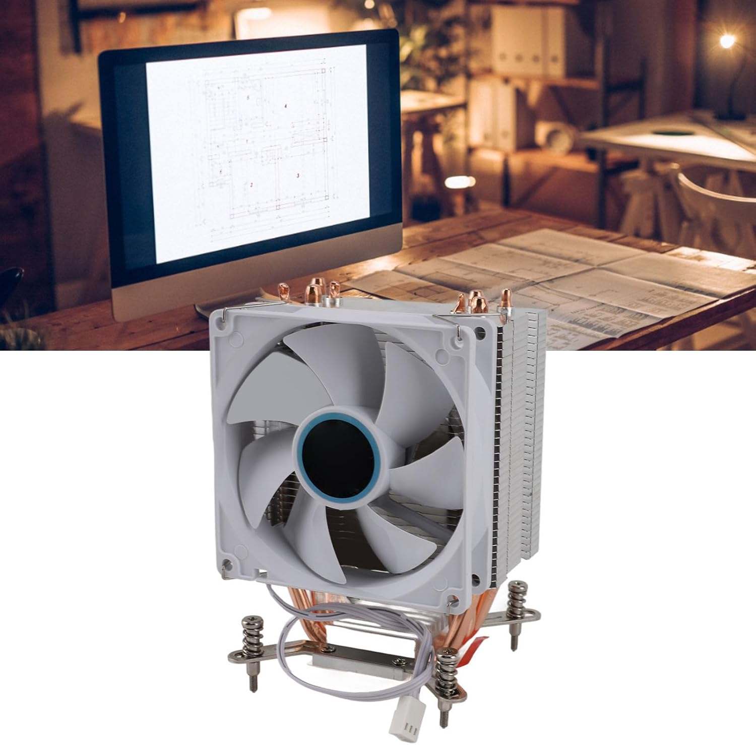 9CM CPU Cooler 4 Copper Heat Pipes Hydraulic PC CPU Cooling Fans for LGA 775 1150 1151 1155 1156 1200 1700 1356 1366 Perforated 2011 Motherboards image number 5