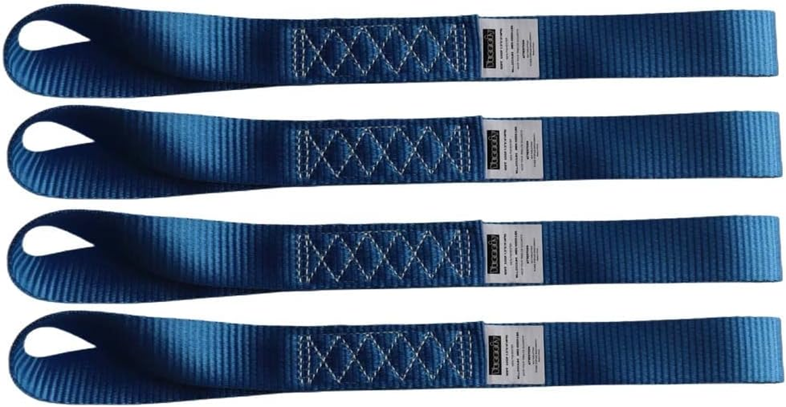 Soft Loop Tie down Straps (4PK) Black Breaking Strength 10,000 LBS Heavy Duty 1.5 Inch X 18 Inch Motorcycle Soft Tie Downs for UTV, ATV, Bicycle and Railer