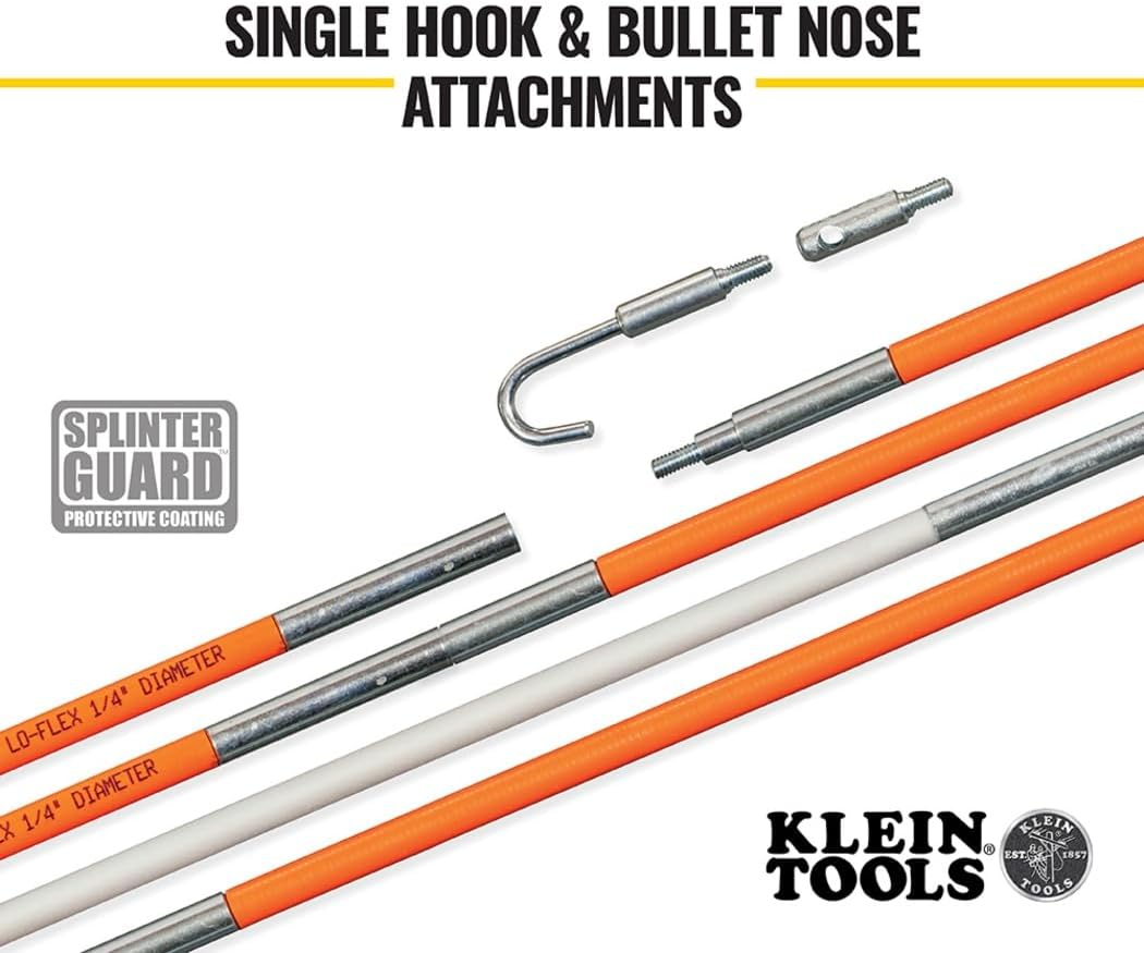 KLEIN TOOLS Fish and Glow Rod Set, Extra Durable, Lightweight and Available in a Variety of Lengths and Flexibilities, 56325, 25-Feet image number 6