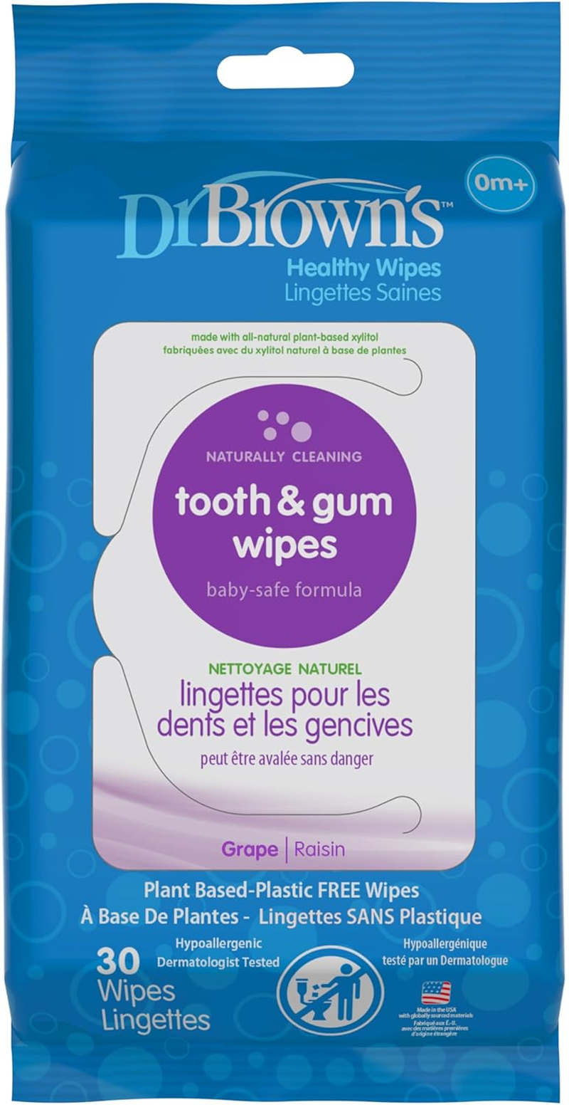 Dr. Brown'S Tooth and Gum Wipes, 30 Count, 3-Pack