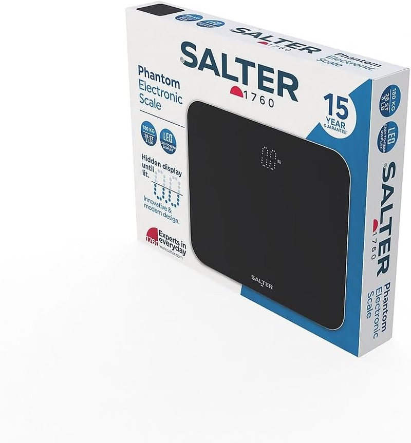 Salter Phantom Compact Bathroom Scale 180Kg, Black image number 2