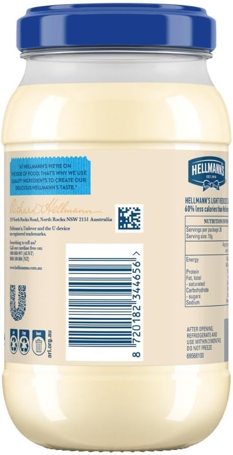 Hellmann'S Light Mayonnaise Jar 400G