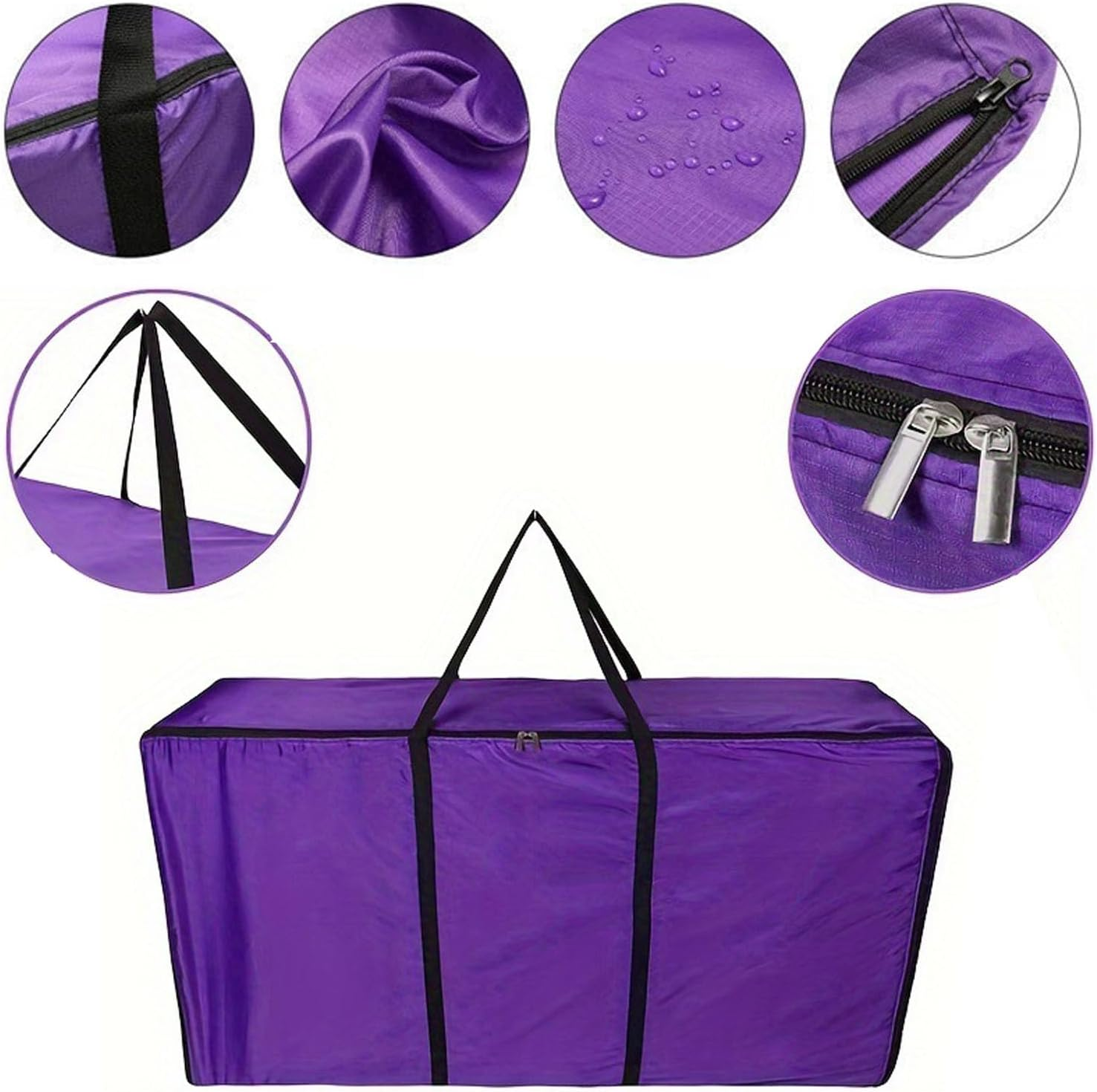 Shengsenfu Hay Bale Storage Bag, Heavy Duty Hay Bale Bag, Oxford Cloth Hay Storage Container, Horse and Livestock Hay Bale Bag, Large Tote Waterproof Collapsible Bag Hay Bale Tote Bag with Zipper image number 2