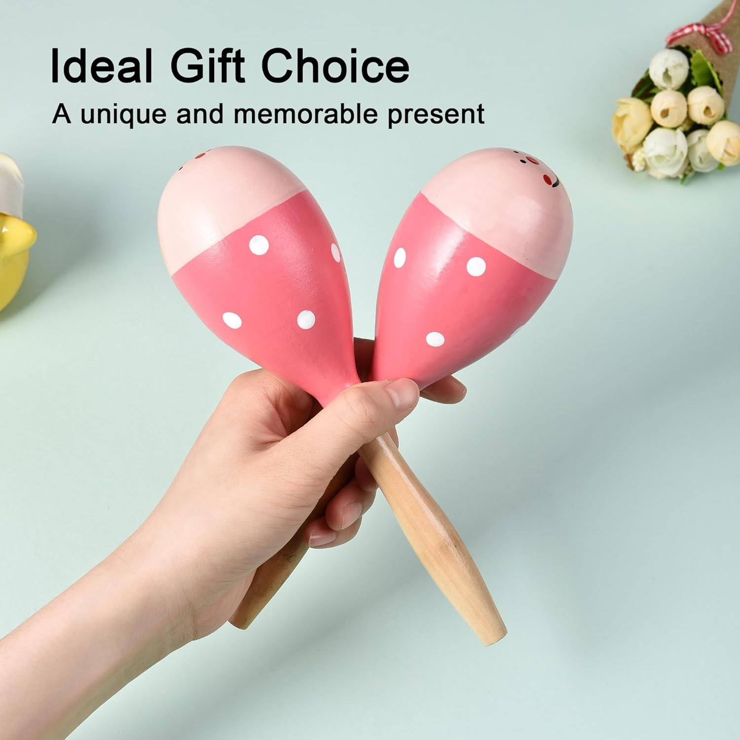 Maracas for Adults Kids Babies, Wooden Maracas Shaker Musical Instrument image number 6