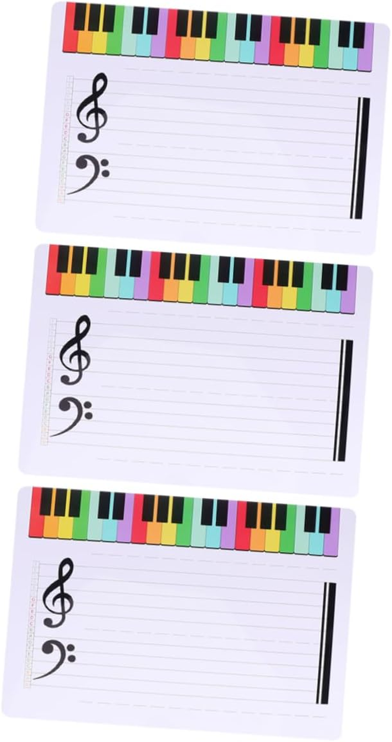 Parliky 3Pcs Stave Whiteboard Portable Erasable Music Teaching Practice Board Dry Erase Writing Staff Cards