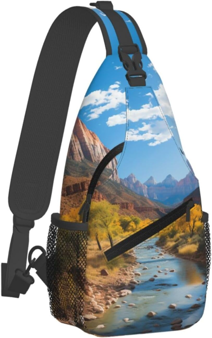 Glbnsheric Sling Bag for Women Men Crossbody Bag Sling Backpack Flamingo Bird Cross Body Bag Adjustable Chest Bag - Flamingo Bird image number 6