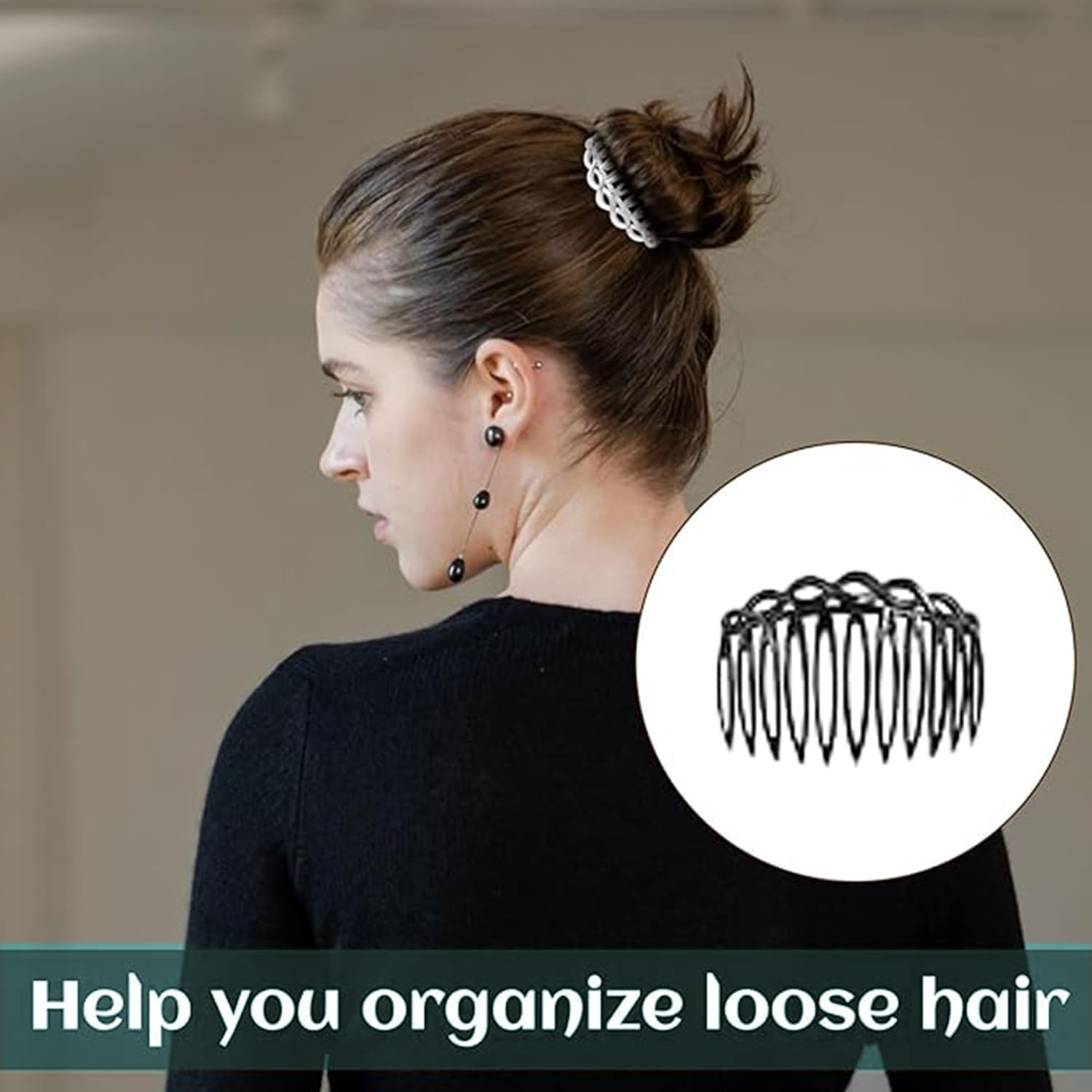 Roczential Comb Clip, Small French Comb, Hair Combs, 12 Pieces Plastic Teeth Hair Combs, Accessories for Women Bridal Wedding Veil Girls Thick and Fine Hair, Plastic Hair Twist Decorative Comb. image number 5