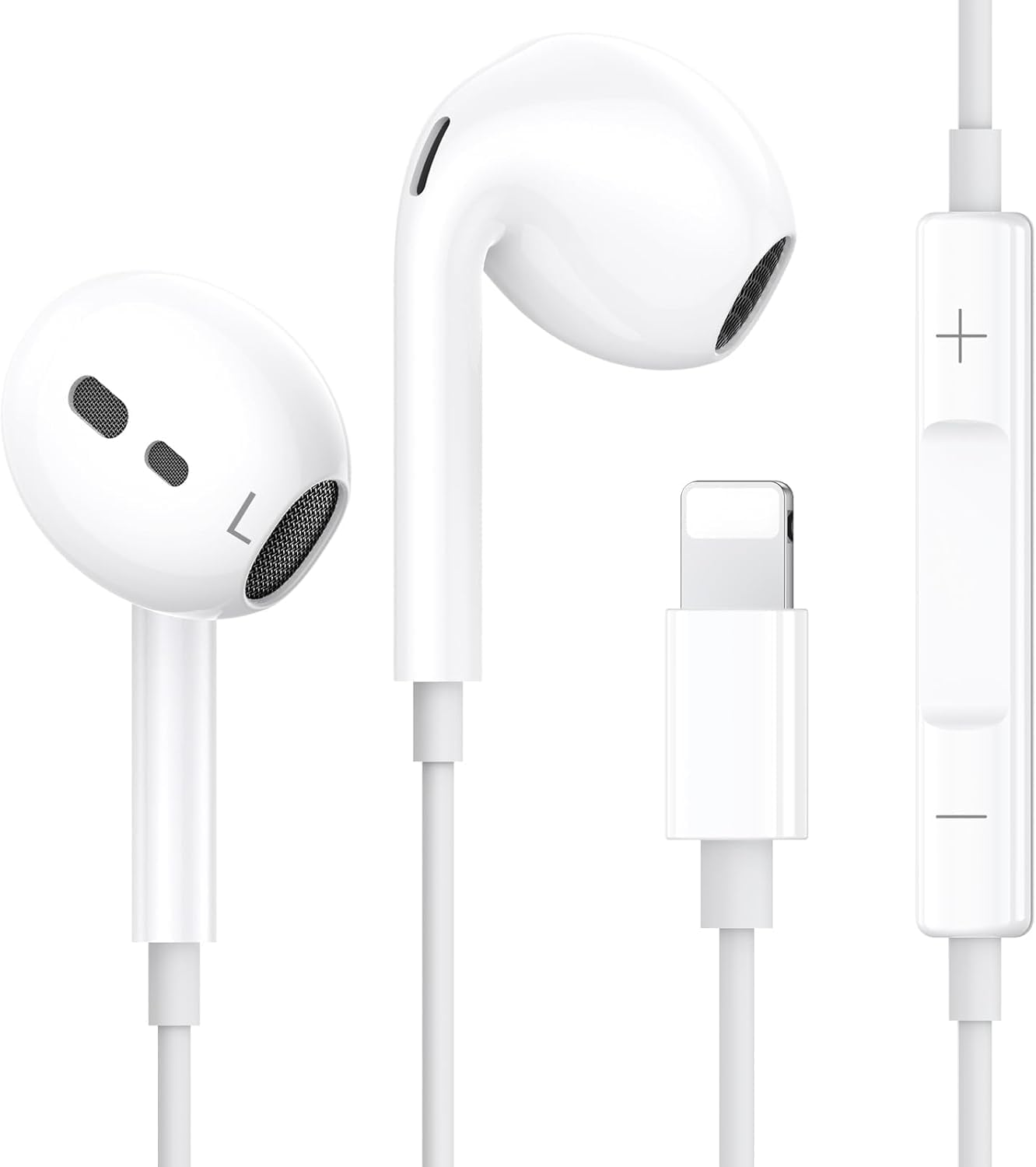 In-Ear Headphones for Iphone 【Apple Mfi Certified】 Noise Cancelling Headphones with Microphone + Volume Control, Compatible with Iphone 14/13/12/11/SE/XS/XR/8/7 image number 6