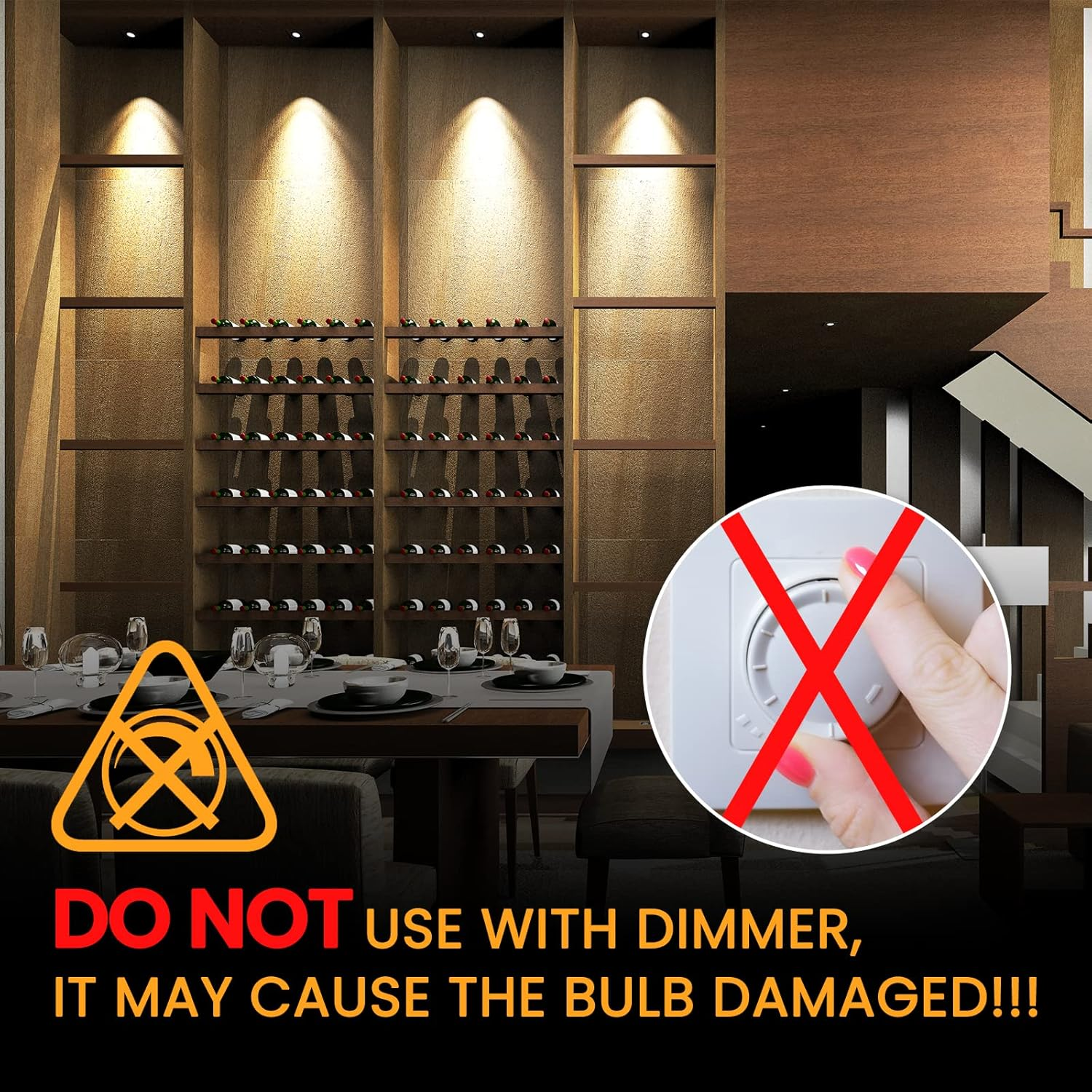 Luxvista GU10 Long Neck LED Bulbs, 9W Warm White 3000K Non-Dimmable, 8-Pack, Equivalent to 75W Halogen Reflector Bulbs