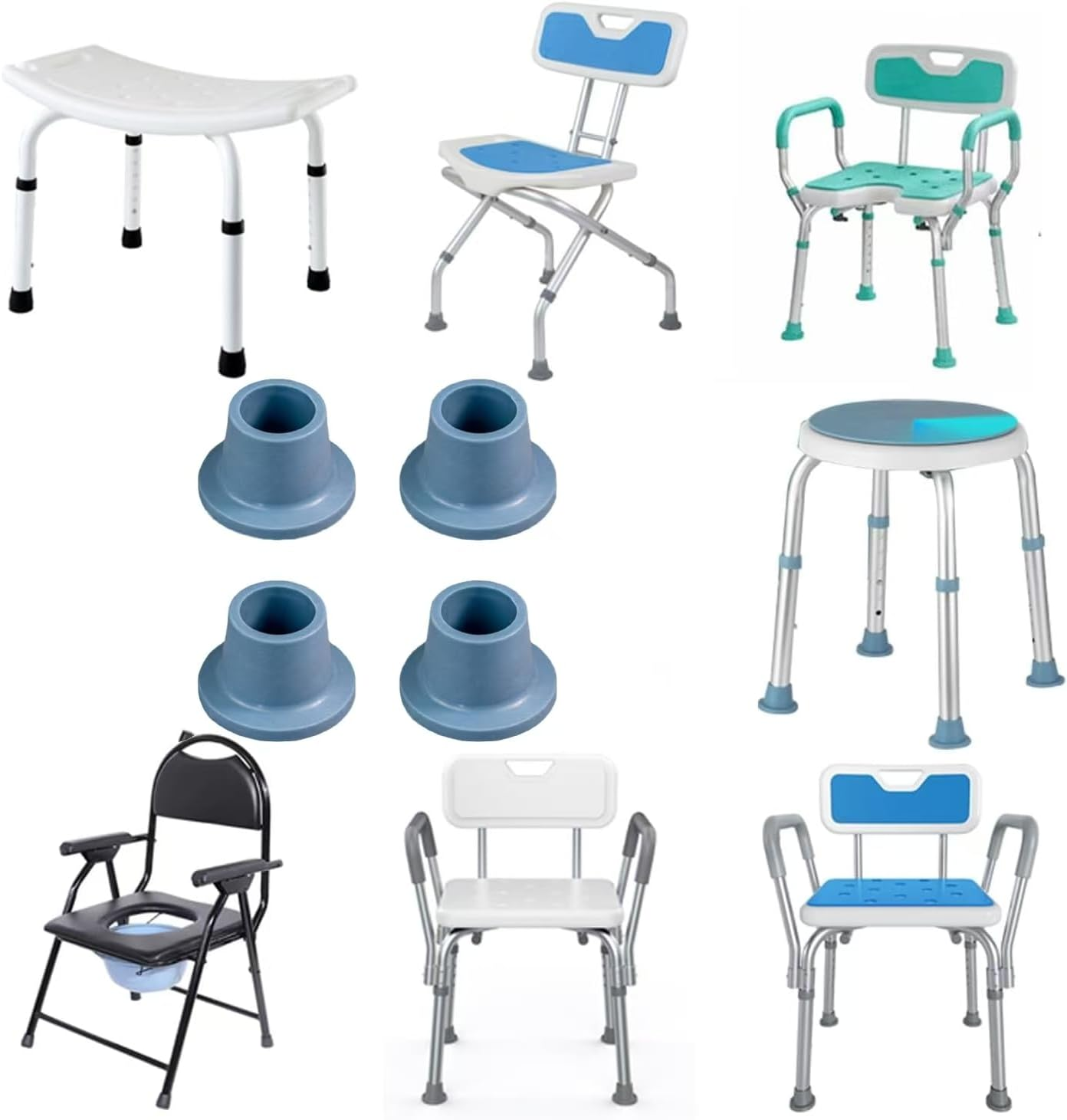 Rubber Tips for Bath Shower Chairs and Transfer Benches, 4Pcs Non Slip Shower Bench and Tub Transfer Benches Feet Tips, Rubber Shower Chair Foot Leg Sliders Tip for Shower Chair and Bath Seat image number 3