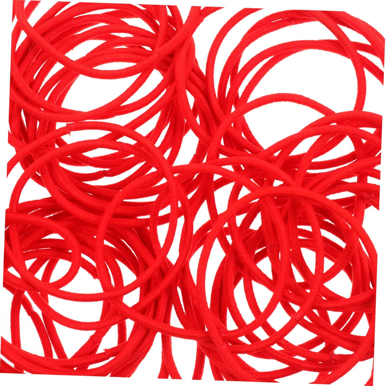 AUTSUPPL 100Pcs Red Elastic Hair Bands Nylon Thin Seamless Hair Ties for Fitness and Outdoor Activities Suitable for Types - Red image number 5