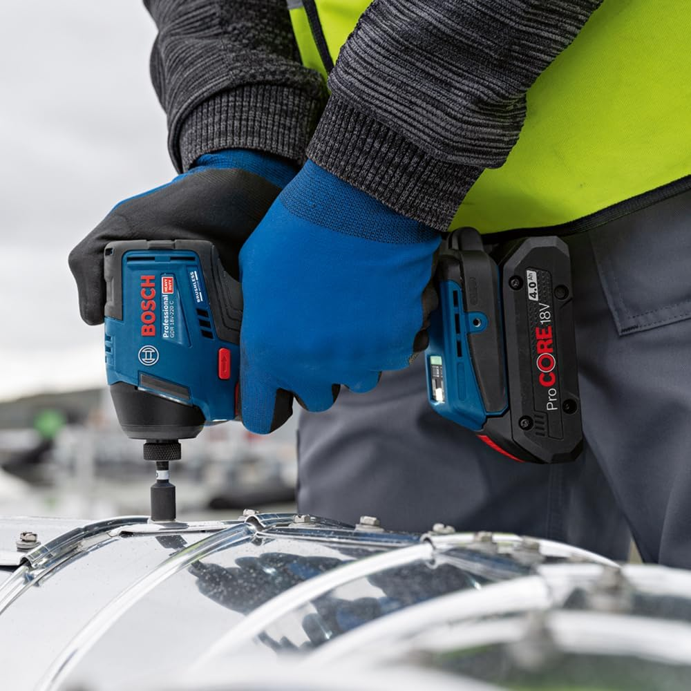 Bosch Professional 18V System Cordless Impact Driver GDR 18V-220 C (Up to 3,400 RPM, Torque of 220 Nm, Brushless Motor, without Batteries and Charger, Incl. 1 X Belt Clip, 1 X Bit Holder) image number 5