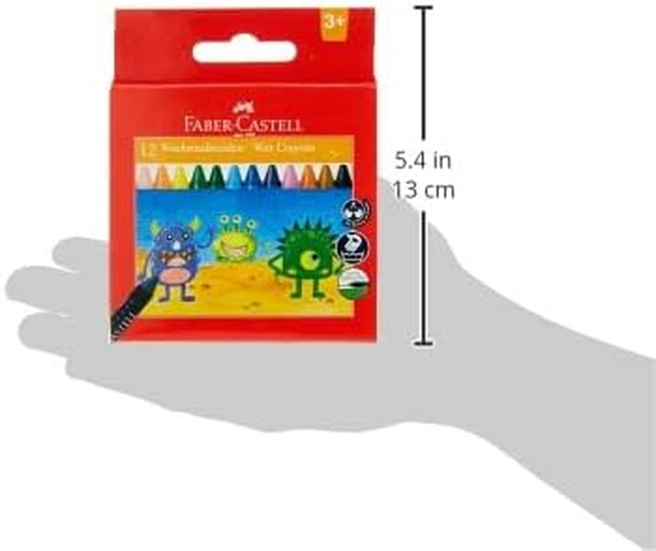 Faber-Castell Coloured Regular Wax Crayons, Assorted &ndash; Pack of 12, (21-120052) image number 2