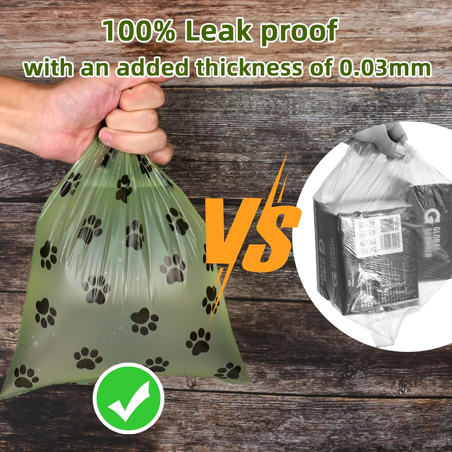 Scented Dog Poop Bags with Dispenser: 10 Rolls Totaling 180 Bags, Bulk Roll for Dogs, Puppies and Cats - Convenient Waste Bag Holder image number 5