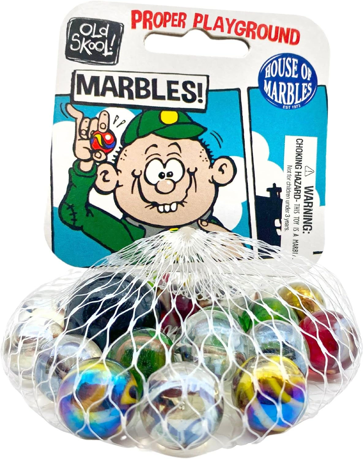 House of Marbles Old Skool Proper Playground Net Bag of Marbles