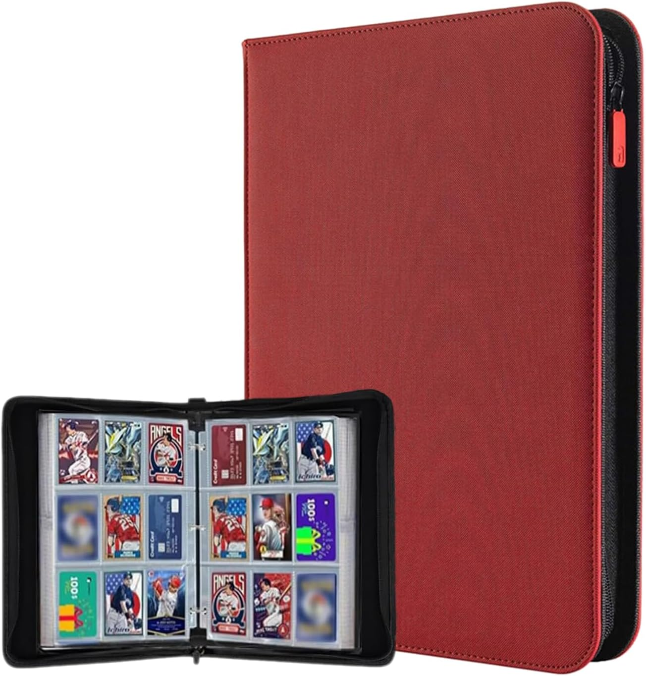 Trading Card Binder with 50 Detachable Sleeves for 900 Cards, 9 Pocket Card Holders for Baseball Cards, Yugioh, MTG, TCG, Sports Cards, Game Cards, Photocards, Trading Cards(Green) - Blue image number 2