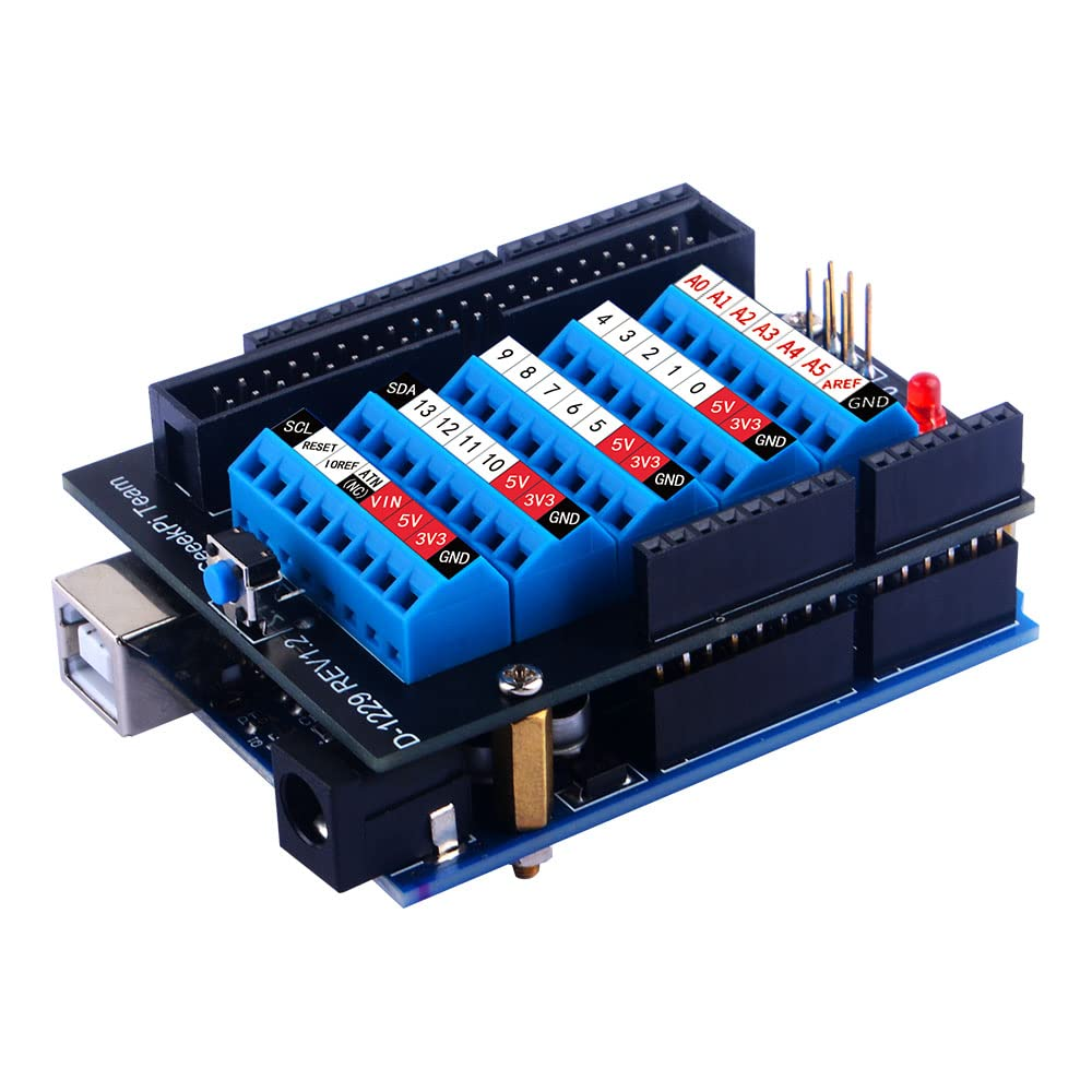 Geeekpi Screw Terminal Hat for Arduino UNO, GPIO Screw Terminal Block Breakout Module with Horn Socket Connector, GPIO Expansion Board Breakout for Arduino UNO image number 6