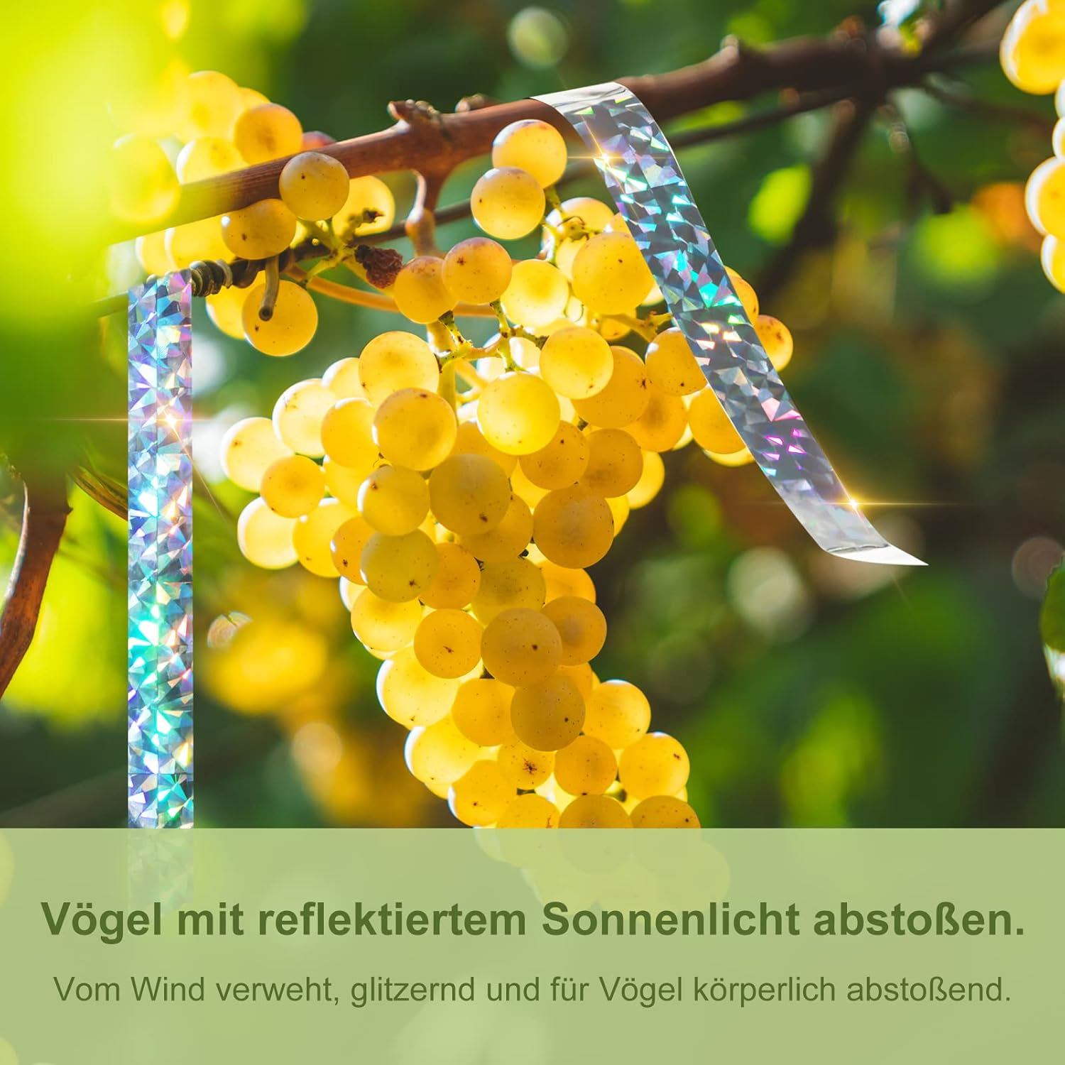 OFFO Bird Reflective Tape, 200M(660Feet) Bird Scare Tape Pigeon Deterrent Dual Sided Scare Tape 2.5Cm(1 Inch) for Garden, Farm, Orchard or Courtyard image number 6