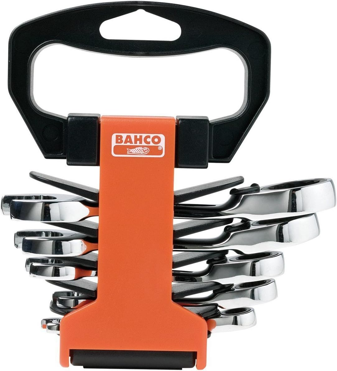 Bahco 10RM/SH6 Ratcheting Combination Stubby Spanner Set, Multi-Colour, Set of 6 Piece