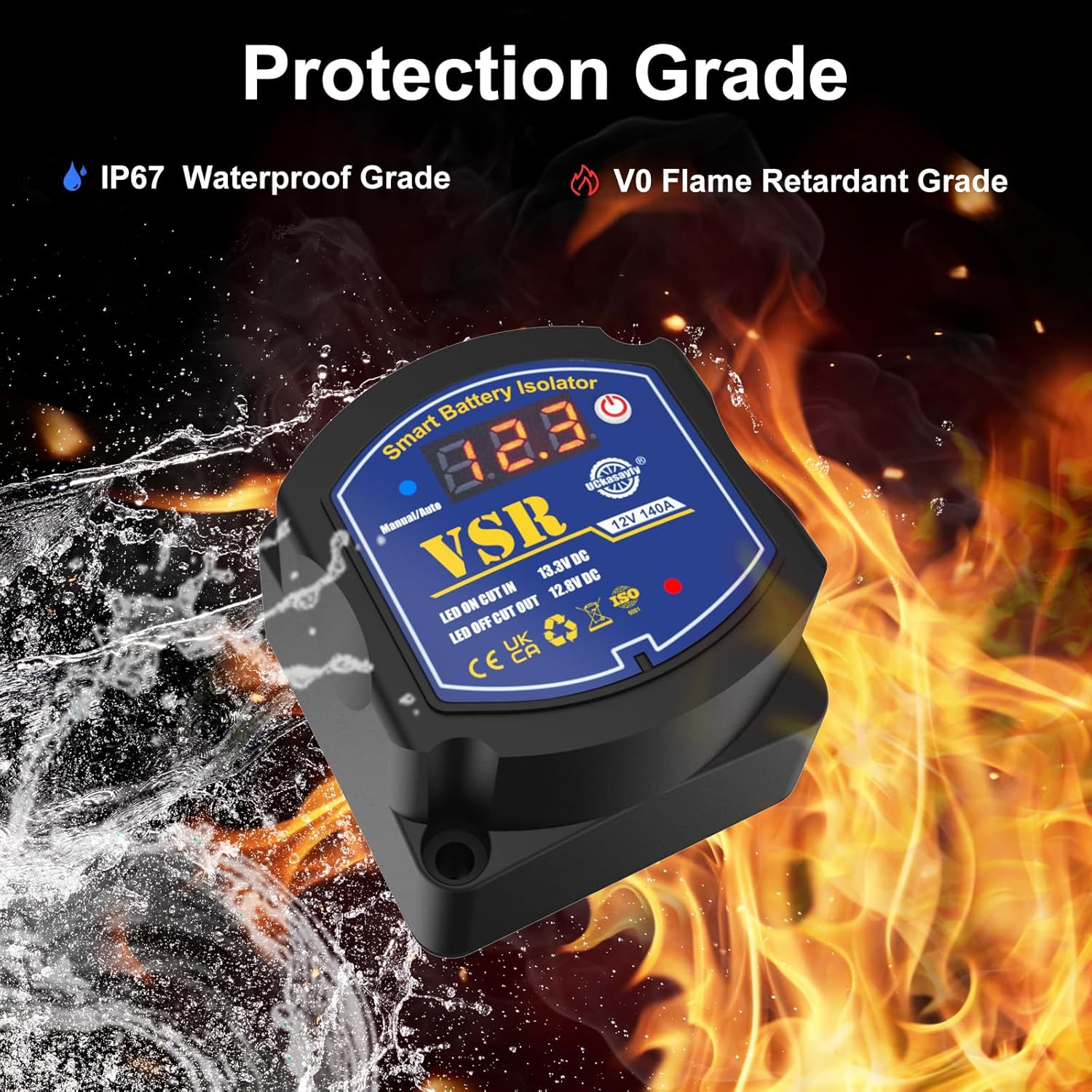 Split Charge Relay Dual Battery Isolator Voltage Sensitive Relay VSR Smart Battery Isolator 12V 140Amp with Led Voltmeter for Marine Truck ATV UTV RV Boat Not Fit for Lithium Batteries image number 5