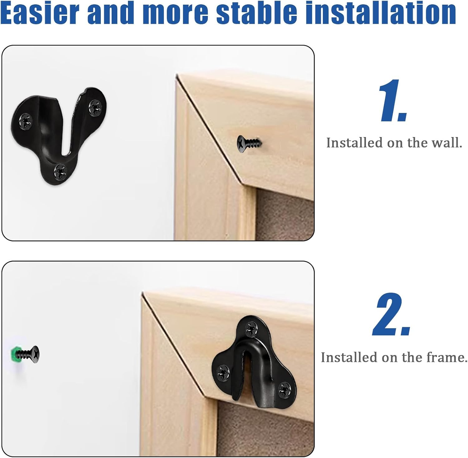 Glarks 80Pcs Butterfly Keyhole Hangers, Black Keyhole Shelf Hanger with Screw, Keyhole Shelf Brackets Hangers, Single Keyhole Hanging Plate for Wall Mounting Coat Rack, Wooden Board, Mug - Colored image number 6