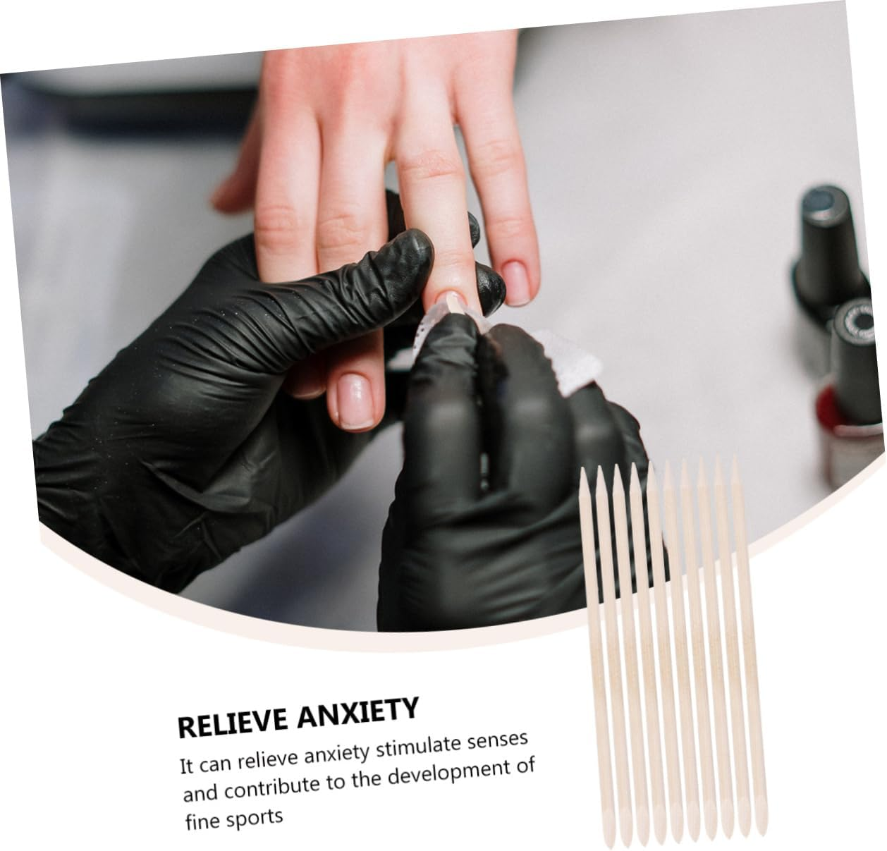 AUTSUPPL 50 Pcs Nail Art Orange Wood Sticks Cuticle Pushers for Dead Skin Removal and Nail Cleaning Professional Manicure Tool for Home and Salon Use