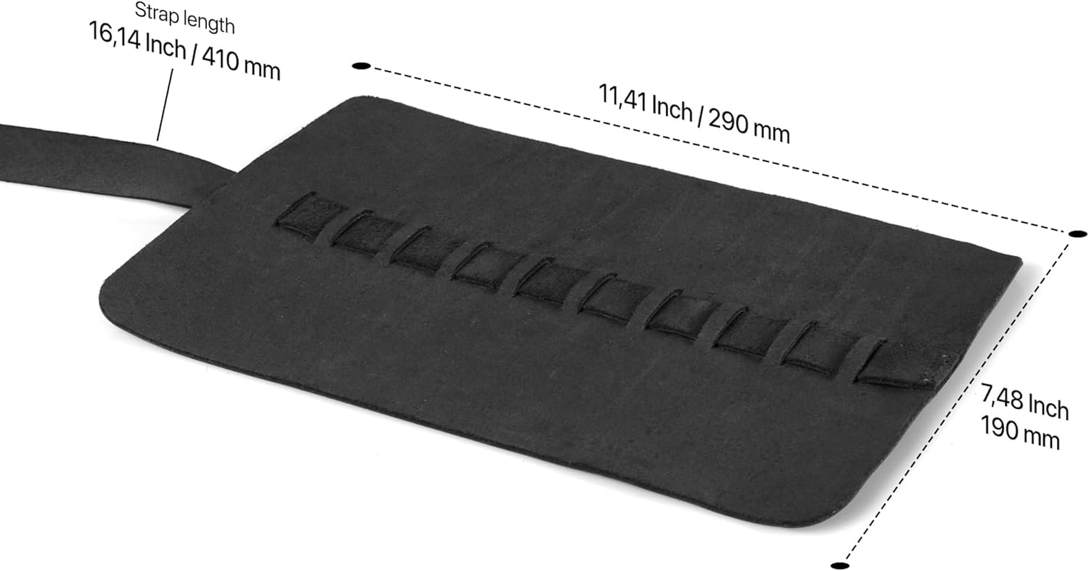 Londo Genuine Leather Pen and Pencil Roll Case - Brown image number 4