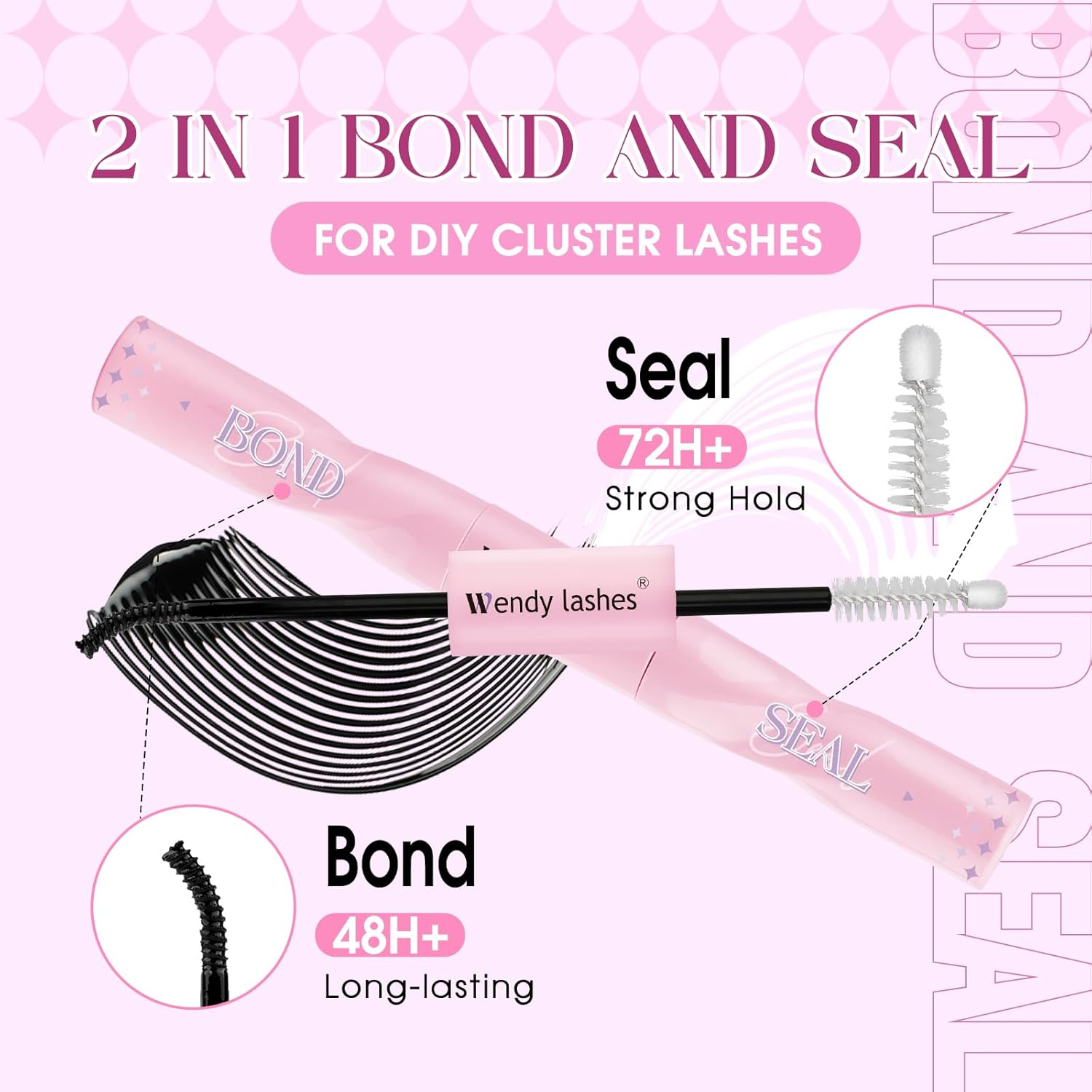 WENDY Lash Clusters Kit, 980Pcs Cluster Lashes D Curl Individual Eyelashes Natural 10-18Mm Mixed Russian DIY Lash Extension Kit with Lash Bond and Seal(60D+80D+80D+100D-D) image number 6