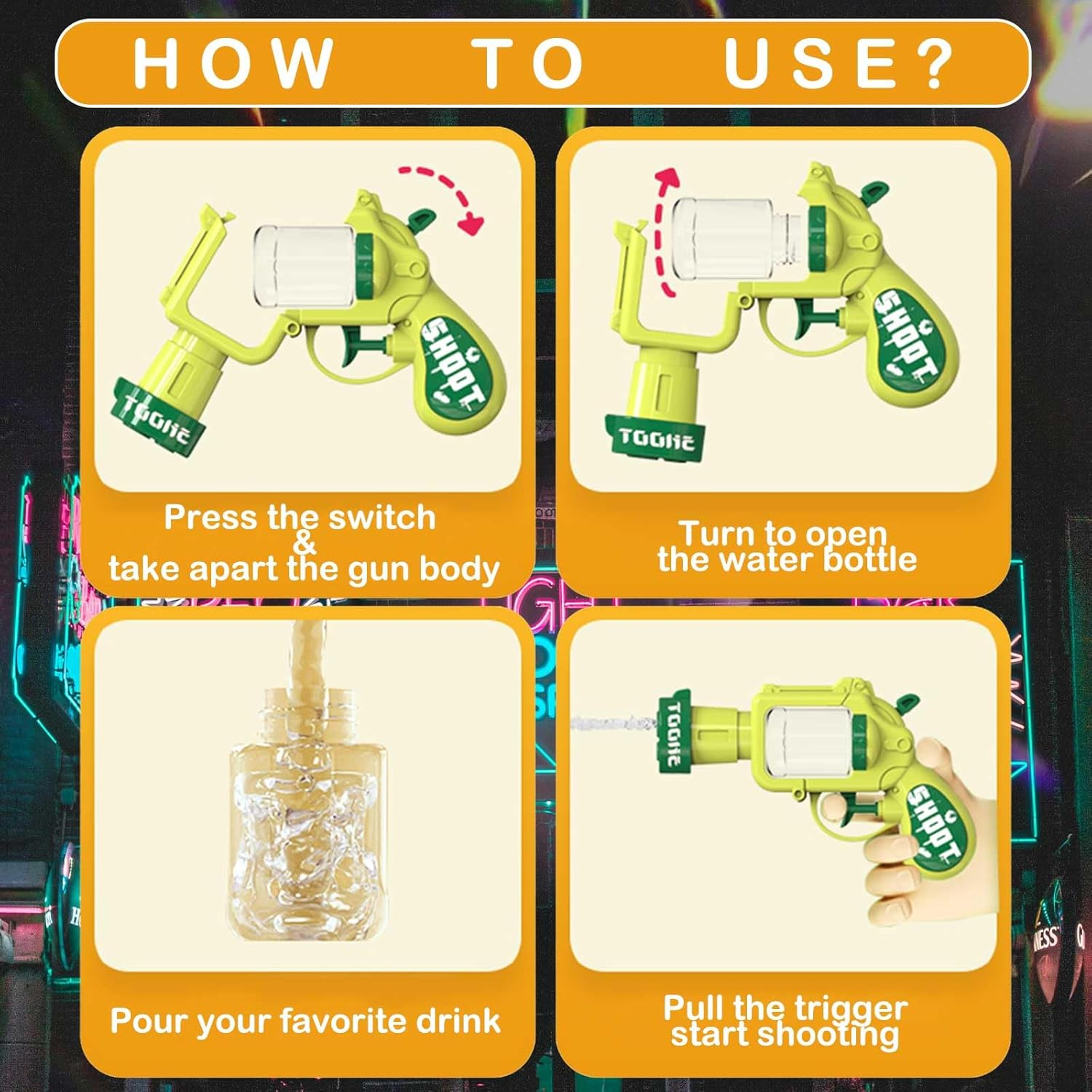 OUYOOLE Shot Glass Adult Beverage Shooter, Shotgun Beer Gun, Beer Shotgun for White Elephant Bachelor Party(Blue) image number 4