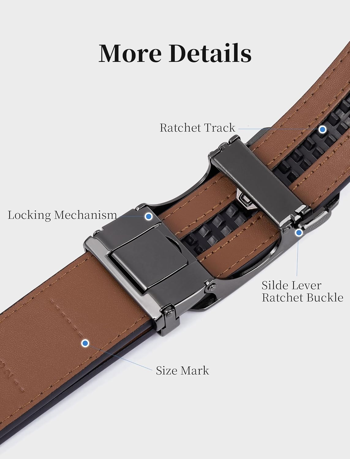 Skiporty Mens Belt 2 Pack Leather Ratchet Dress Belt Double Style in Gift Box for Pants Jeans Comfort Click