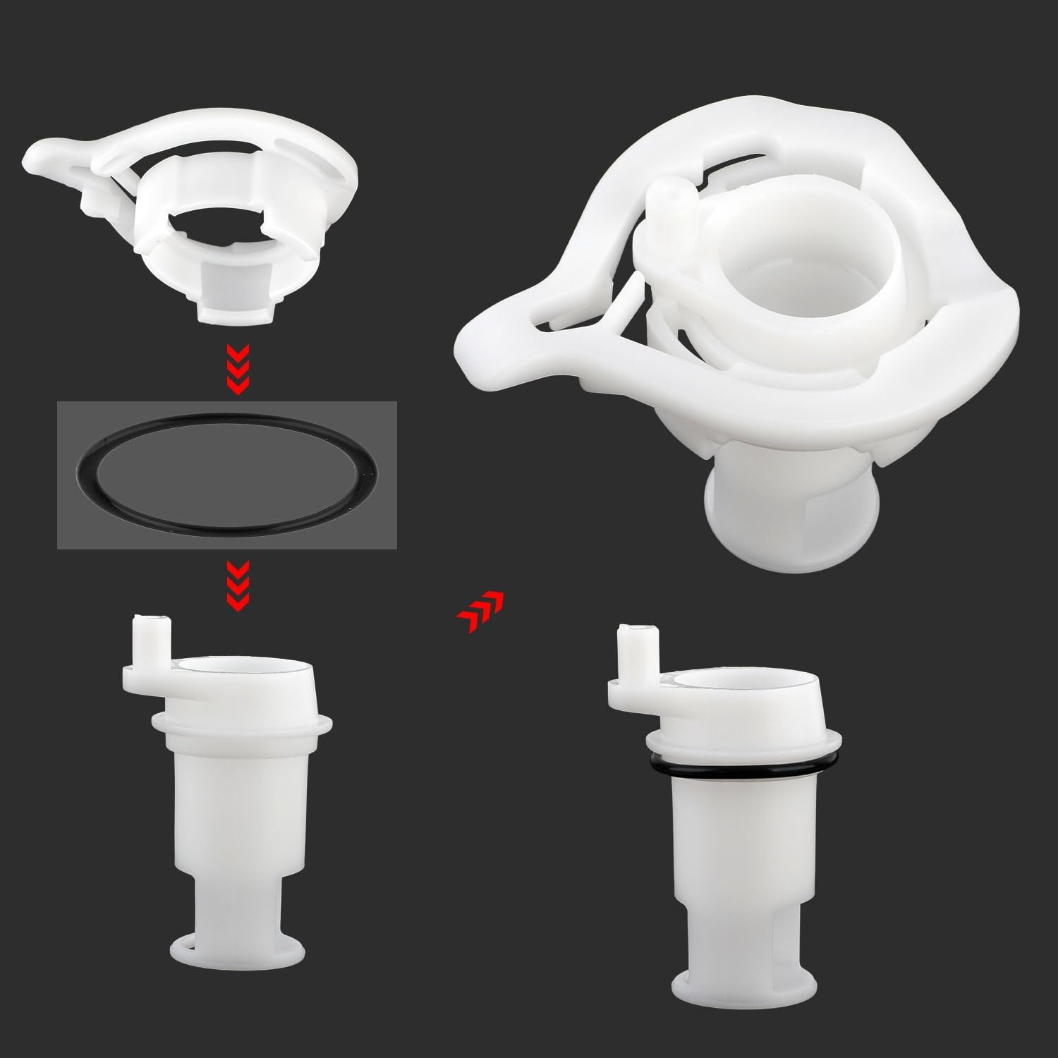 NQEUEPN 42049 Water Valve Replacement Kit for Thetford, RV Toilet Parts Compatible with Thetford Aqua Magic Style II Style plus Style Lite Toilet image number 6