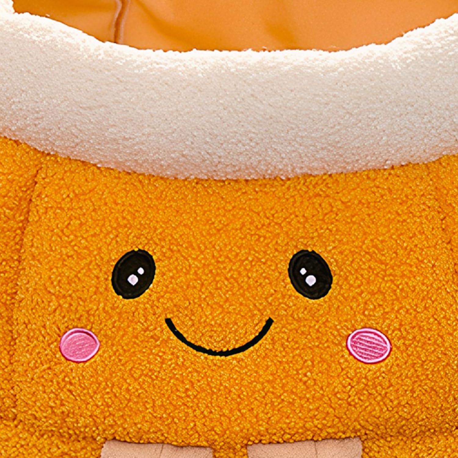 Cat Nest Bed | Soft Cute Warm Orange Shaped Dog Supplies | Cat Cave Bed - for Indoor Winter Travel Car Camping Desk Bedside Window Chair Couch Room Shelter image number 3