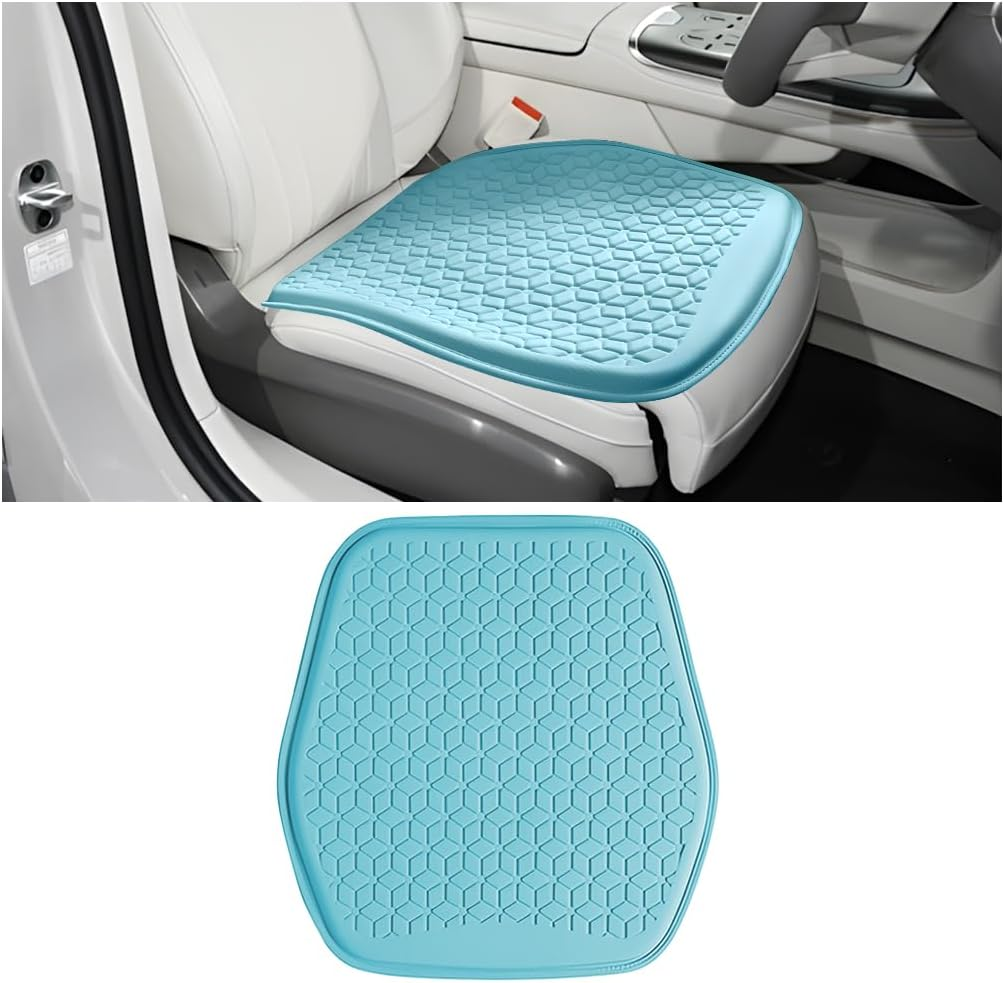 Gel Car Seat Cushion, Non-Slip & Comfortable Automotive Chair Protector Pad for Driving, Breathable Vehicle Interior Mat Cover Accessories, Universal for SUV Sedan Truck (Black)