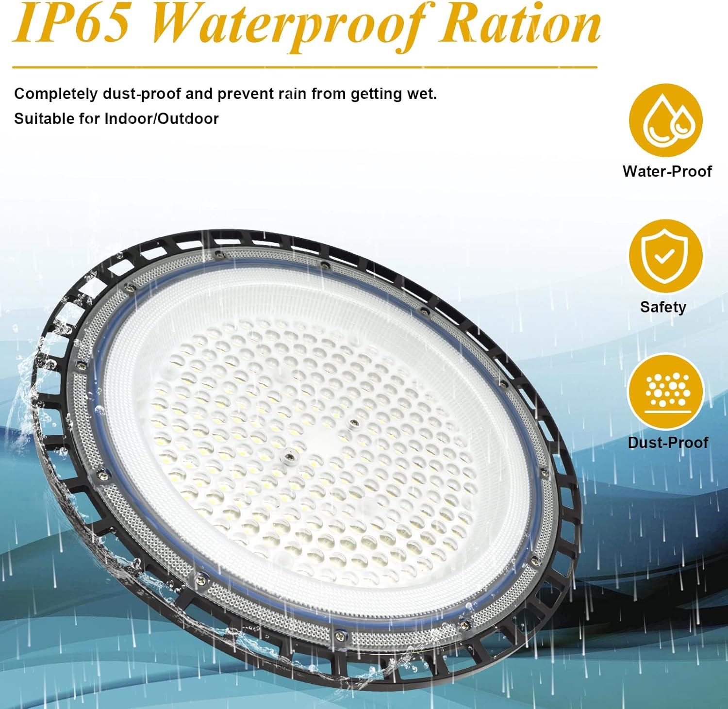 4Pack 100W High Bay LED Shop Light Super Bright 6500K AC220V-240V LED High Bay Light with Cable LED UFO Lights Commercial Lighting Fixture for Warehouse Workshop Garage Factory(Without Plug) image number 3