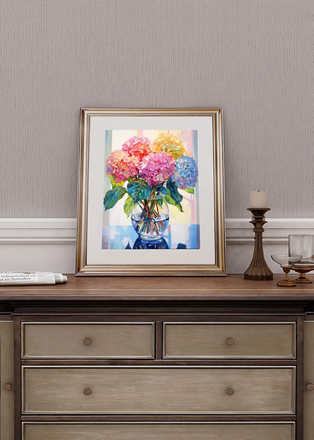 Paint by Bumbers for Adults, Beautiful Flower DIY Paint by Numbers Acrylic Paint Canvas Colorful Flowers Painting Kits Art 16X20 Inch