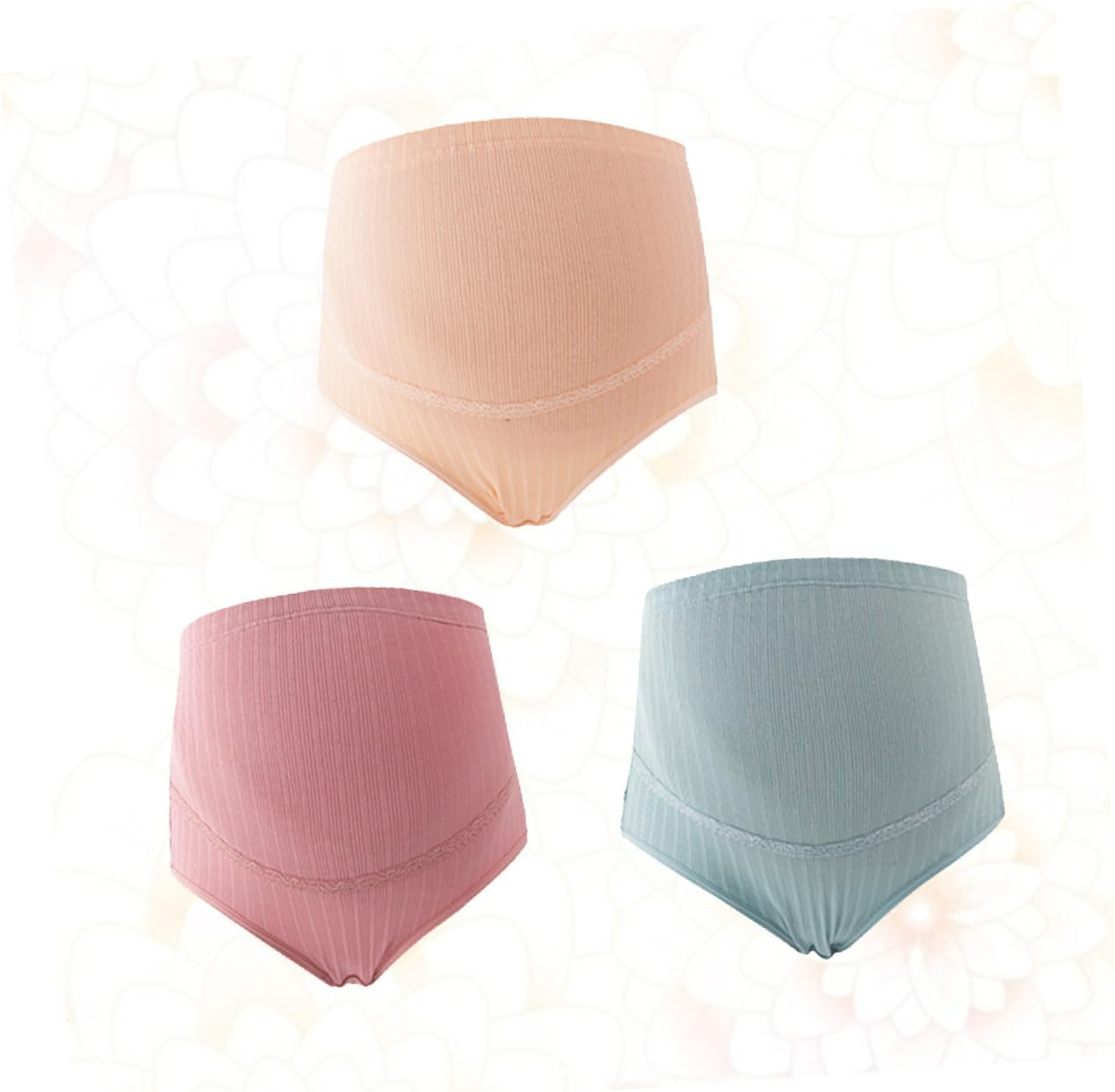 3Pcs High Waist Maternity Panties Cotton Comfortable Underwear for Pregnant Women Tummy Control image number 3