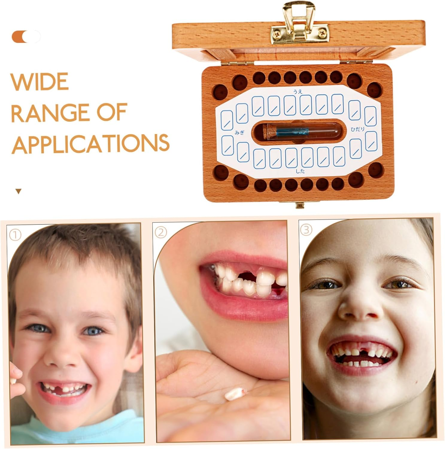 VICASKY First Tooth Keepsake Box Wooden Tooth Storage Organizer with Versatile Compartments for Boy Thoughtful Present for Showers Milestones image number 1