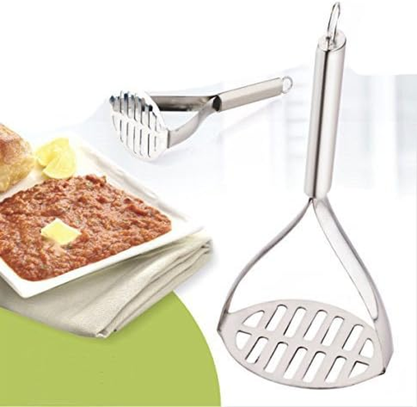 Stainless Steel Potato Vegetable Pav Bhaji Masher, Stainless Steel Smasher &ndash; Mash Fruit, Potatoe, Baby Food, Bean, Vegetable, Egg by Hand - Best Non Stick Mini Mashers, image number 1