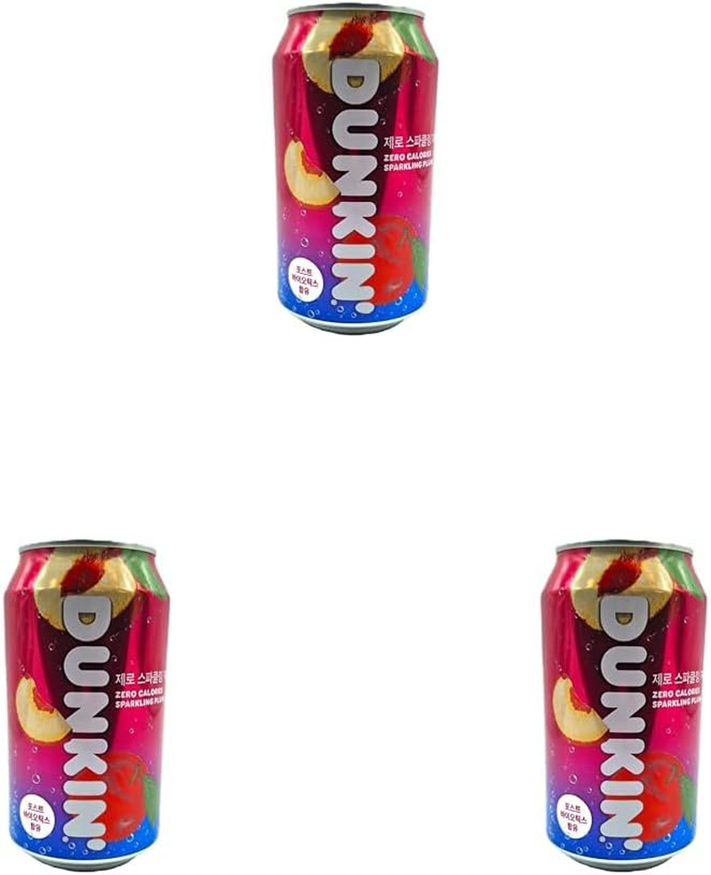 Dunkin Zero Sparkling Plum Drink 350Ml (Pack of 3)