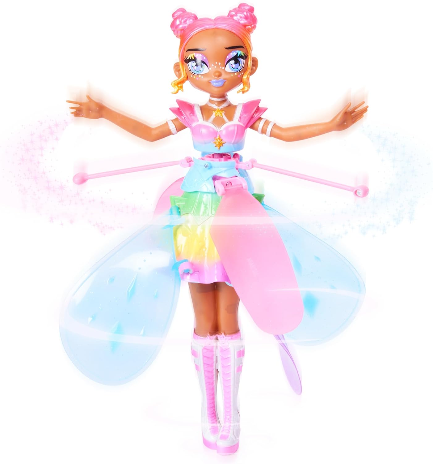 Hatchimals Pixies, Crystal Flyers Rainbow Glitter Idol Magical Flying Toy Doll with Lights, Kids Toys for Girls Ages 6 and Up image number 4